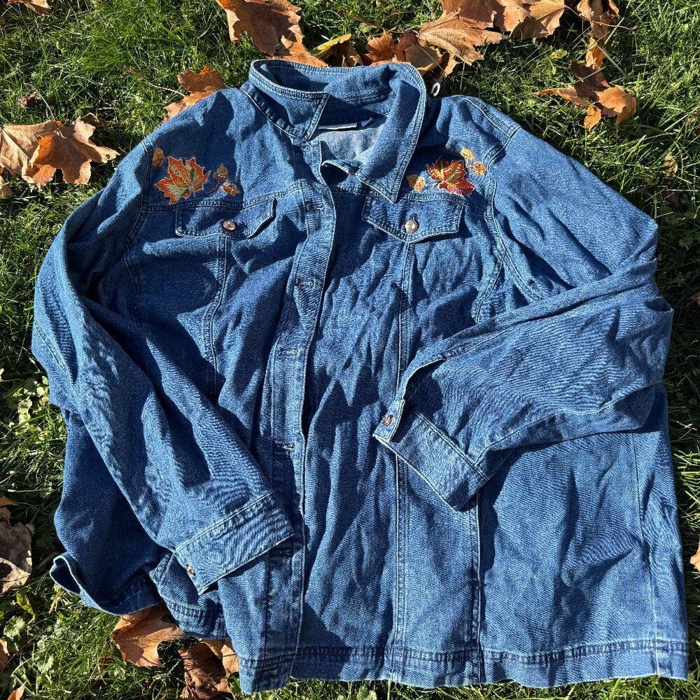 VTG Fall Leaves Embroidered Jacket